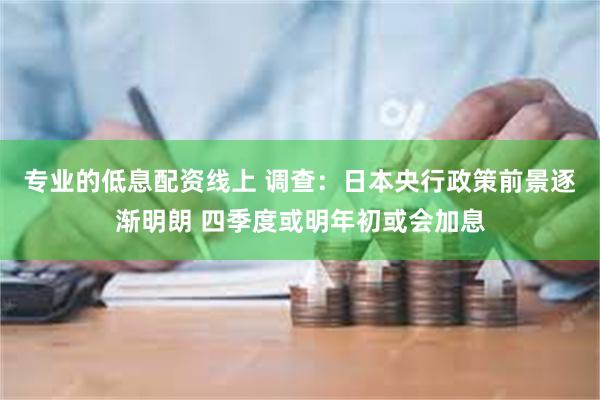专业的低息配资线上 调查：日本央行政策前景逐渐明朗 四季度或明年初或会加息